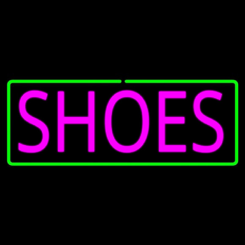 Pink Shoes Green Border Neon Skilt