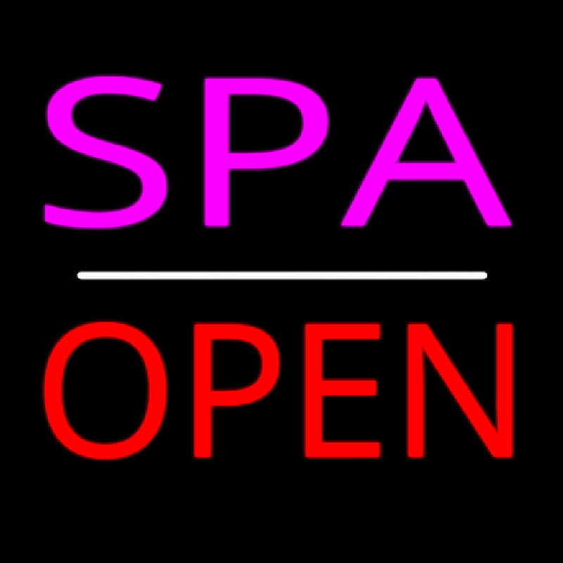 Pink Spa White Line Red Open Neon Skilt