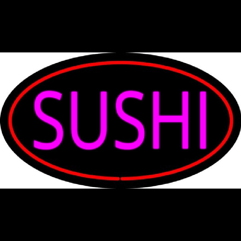 Pink Sushi Oval Red Neon Skilt