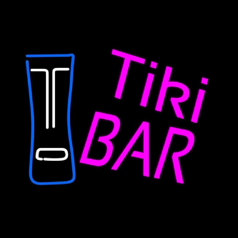 Pink Tiki Bar with Logo Neon Skilt
