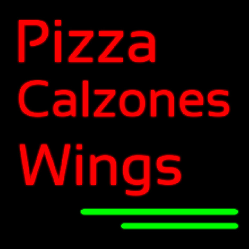 Pizza Calzones Wings Neon Skilt