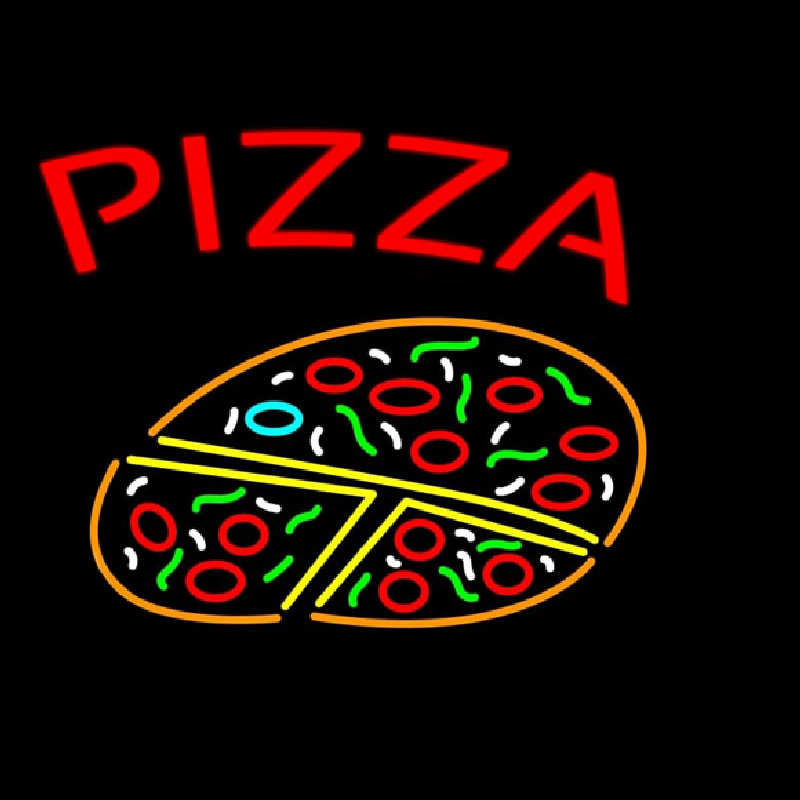Pizza With Logo Neon Skilt