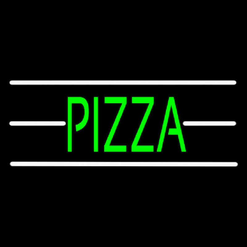 Pizza With White Line Neon Skilt