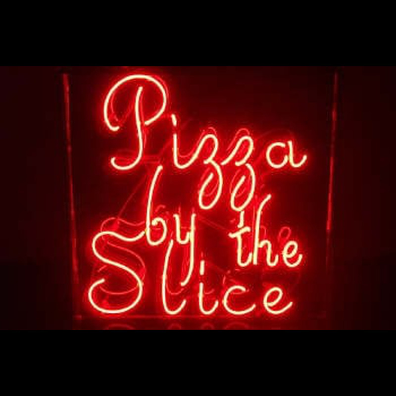 Pizza by the Slice Neon Skilt