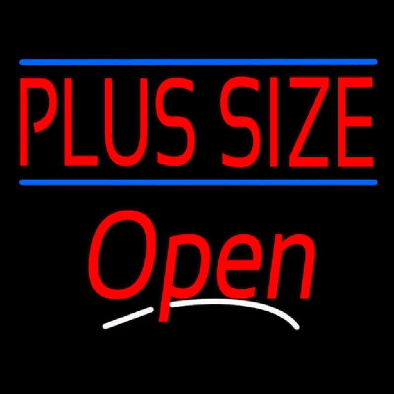 Plus Size Blue Lines Open Neon Skilt