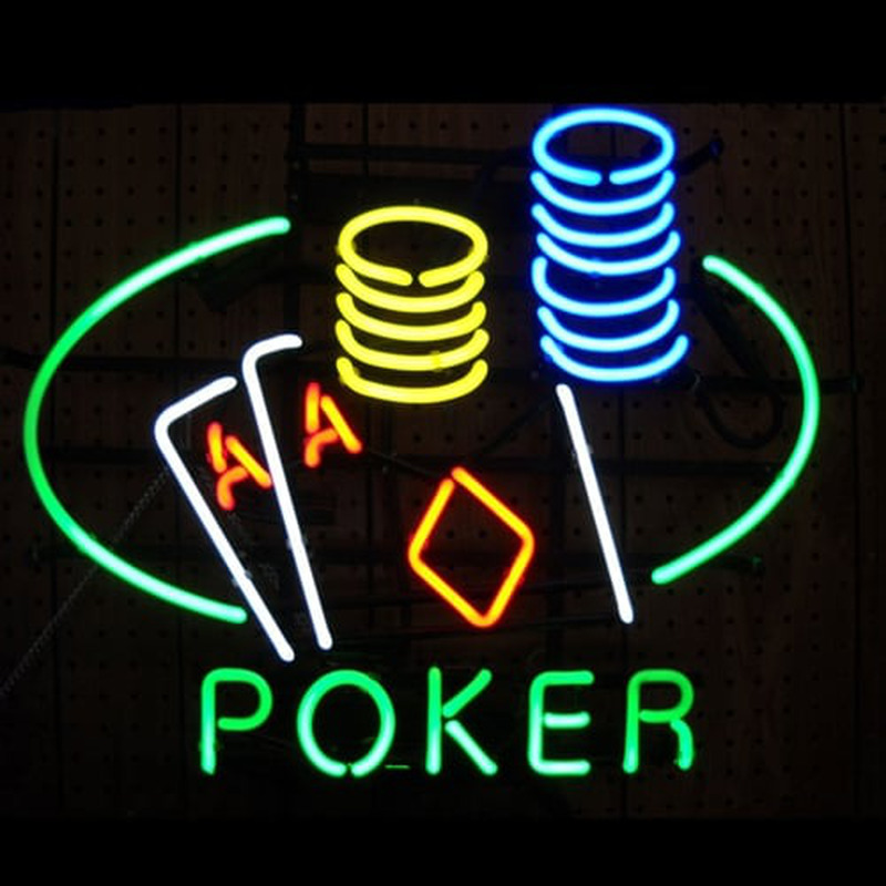 Poker Double Aces Butik Åben Neon Skilt