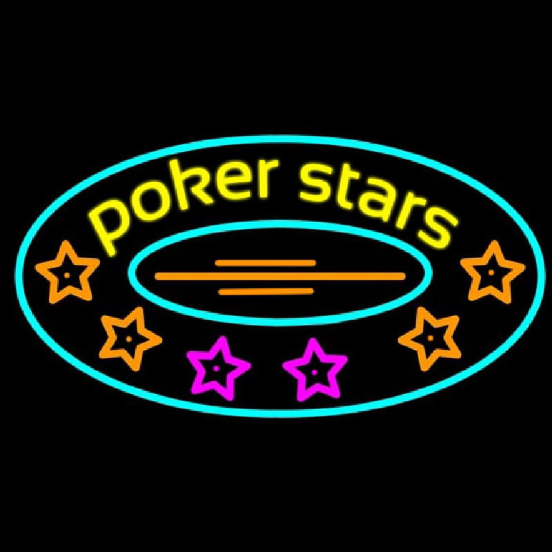 Pokers Stars 2 Neon Skilt