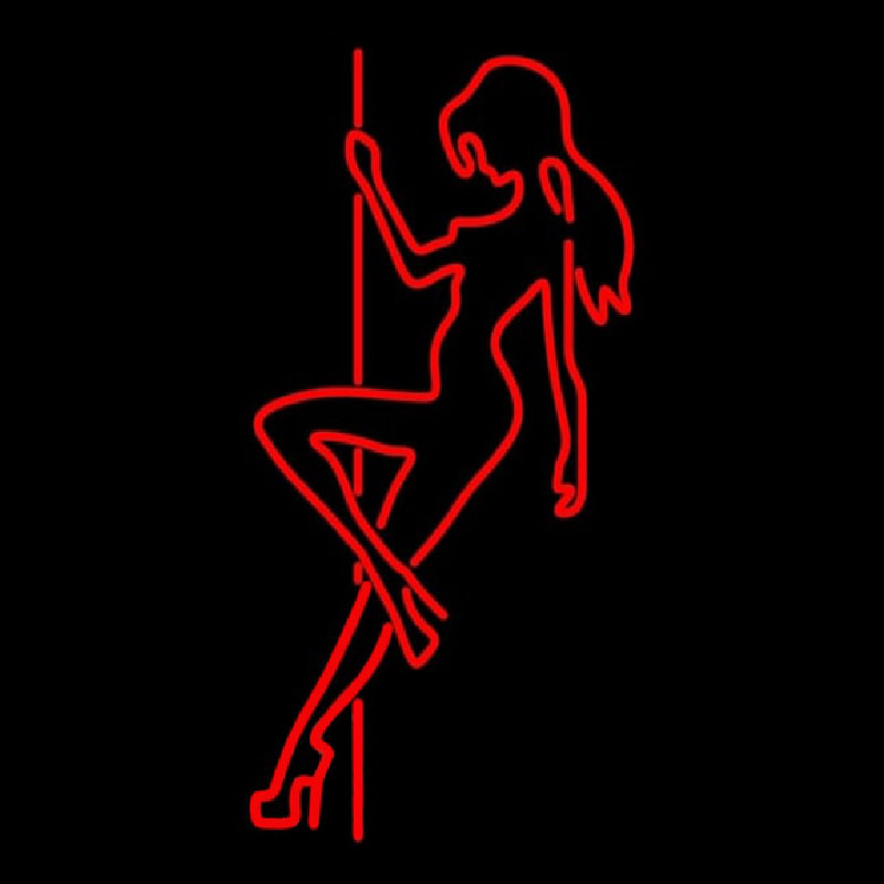 Pole Dance Girl Strip Club Neon Skilt