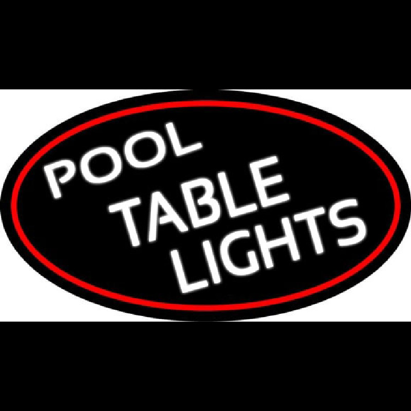 Pool Table Lights Oval With Red Border Neon Skilt