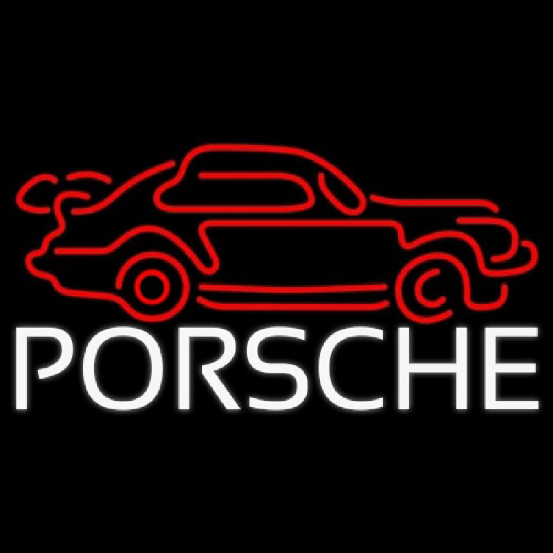 Porsche Car Neon Skilt