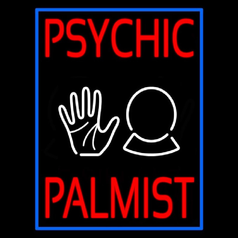 Psychic Palmist Neon Skilt