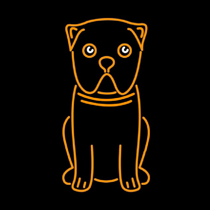 Pug Dog Cartoon Poster Neon Skilt