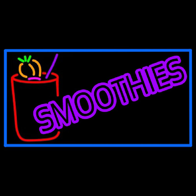 Purple Double Stroke Smoothies Neon Skilt