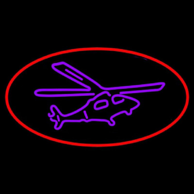 Purple Helicopter Neon Skilt