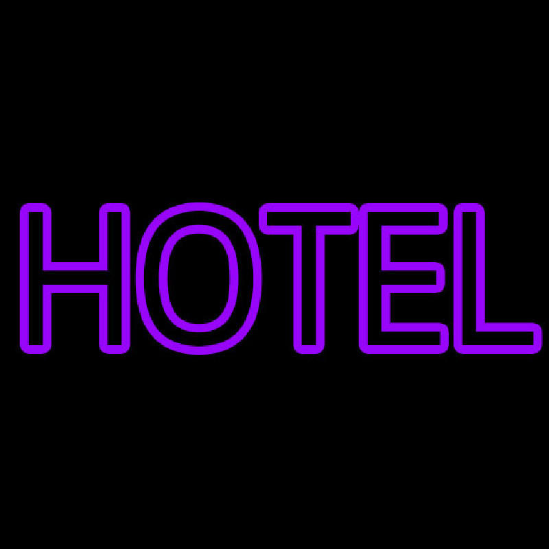 Purple Hotel Neon Skilt