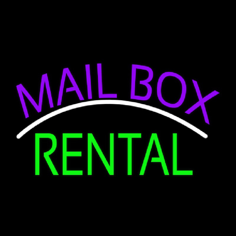 Purple Mailbo  Green Rental Block Neon Skilt