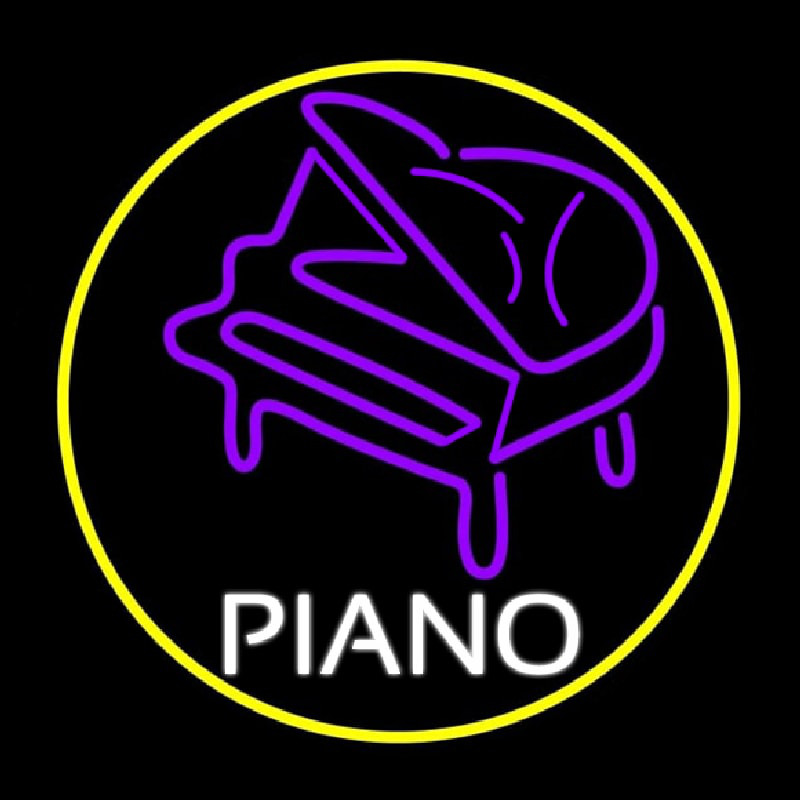 Purple Piano Neon Skilt