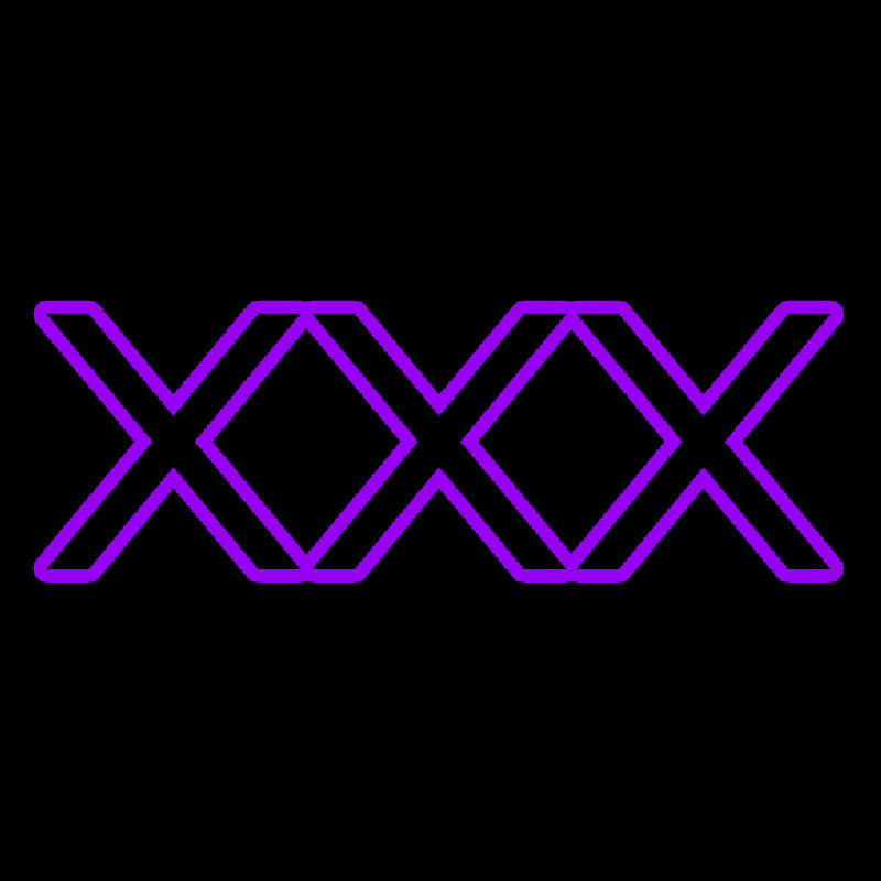 Purple X   Neon Skilt