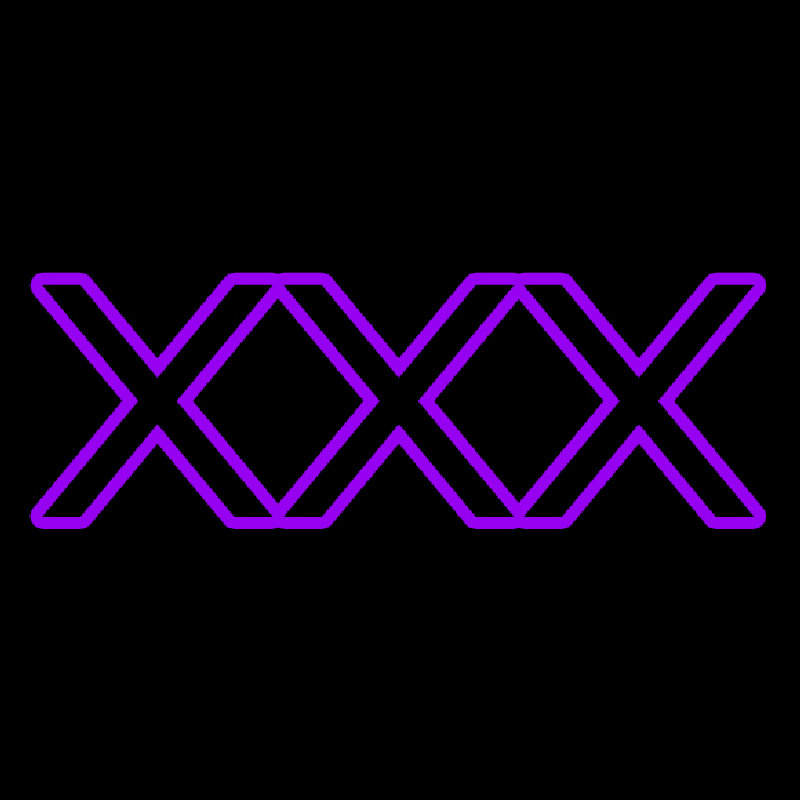 Purple X   Neon Skilt