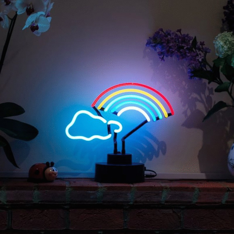 Rainbow Cloud Desktop Neon Skilt
