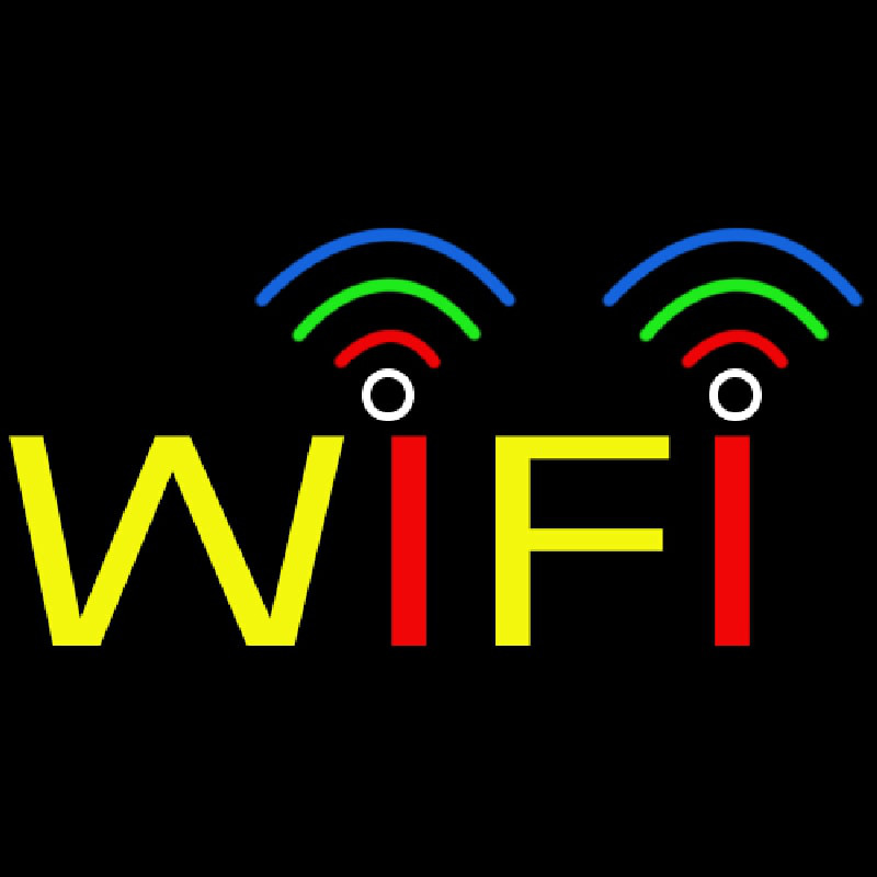 Rainbow Wifi Block Neon Skilt