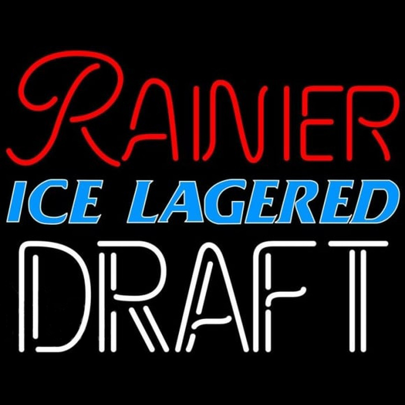 Rainier Ice Lagered Draft Beer Sign Neon Skilt