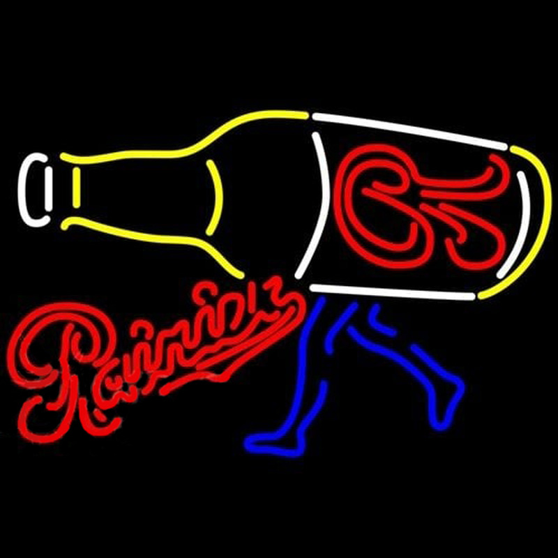 Rainier Walking R Bottle Beer Sign Neon Skilt