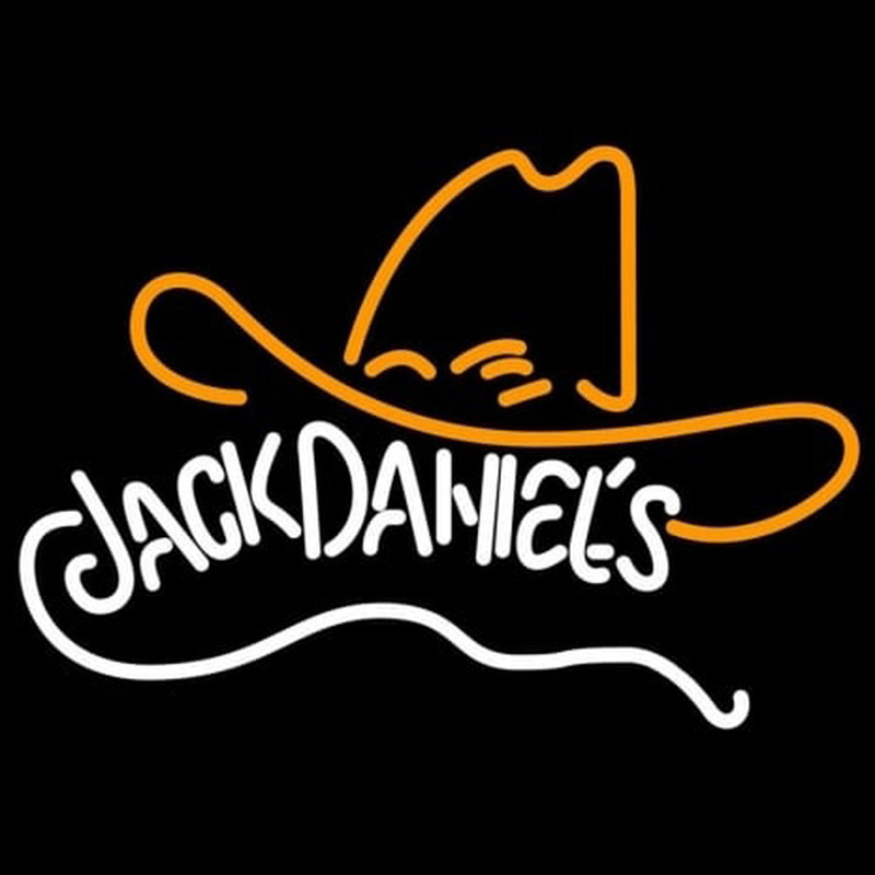 Rare Jack Daniels Whiskey Cowboy Hat Neon Skilt