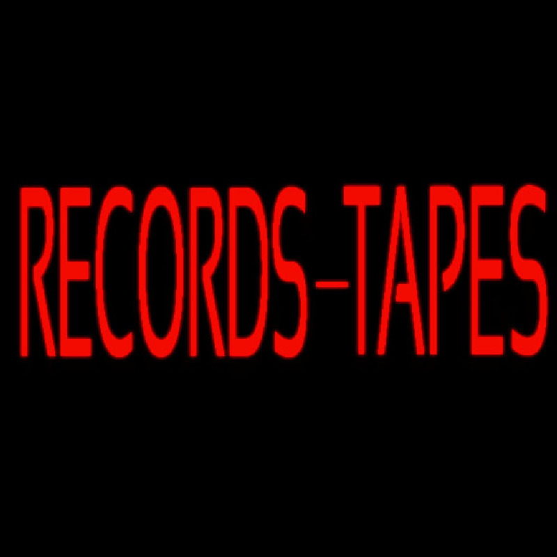 Records Tapes Neon Skilt