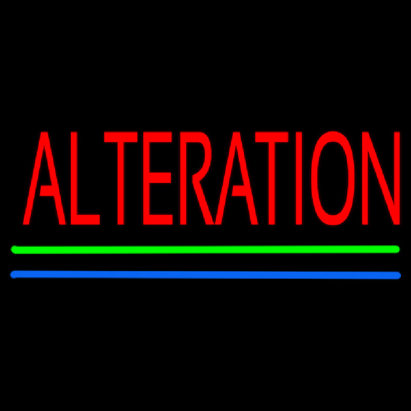 Red Alteration Blue Green Line Neon Skilt