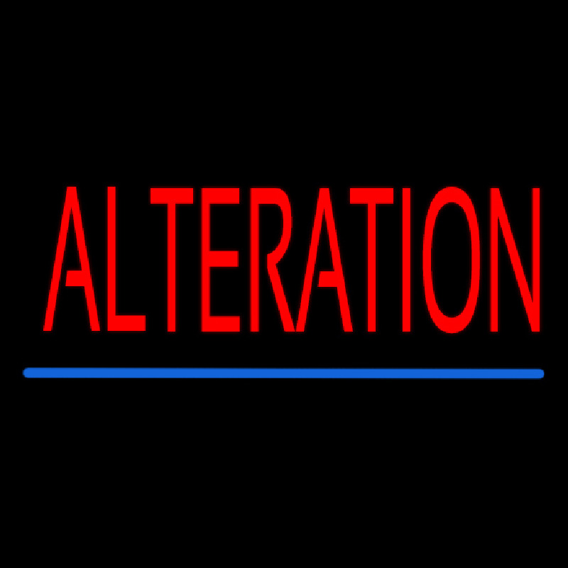 Red Alteration Blue Underline Neon Skilt