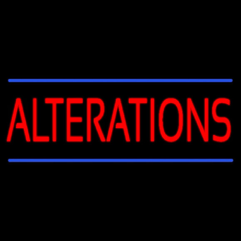 Red Alterations Blue Lines Neon Skilt