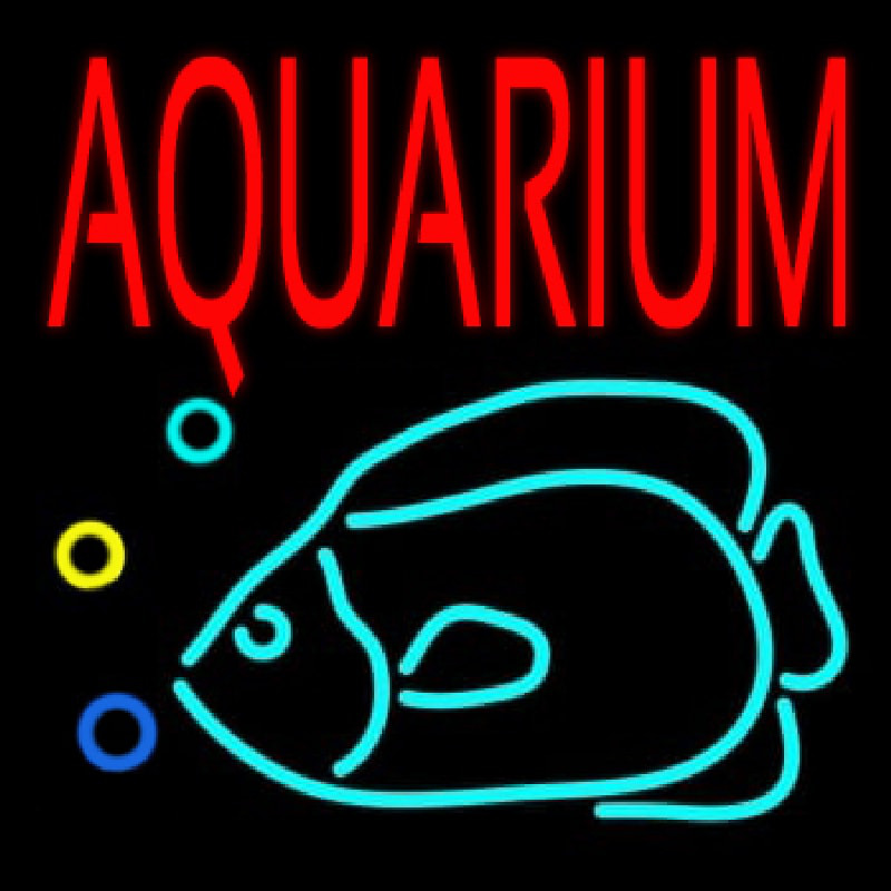 Red Aquarium Fish Logo Neon Skilt