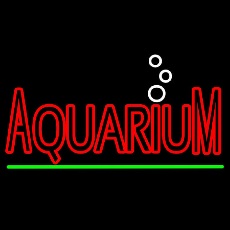 Red Aquarium Green Line Neon Skilt