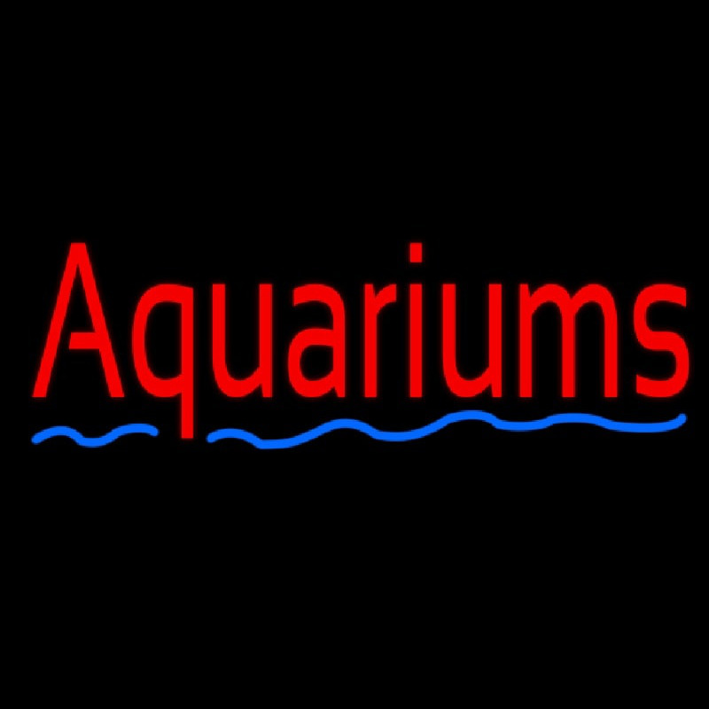 Red Aquariums Blue Line Neon Skilt