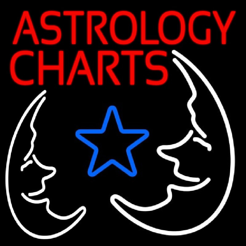 Red Astrology Charts Neon Skilt