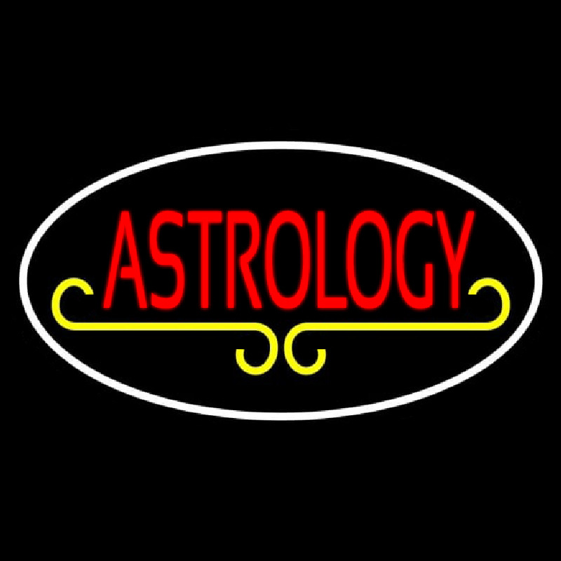 Red Astrology White Border Neon Skilt