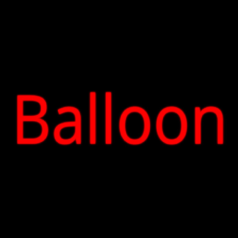 Red Balloon Cursive Neon Skilt