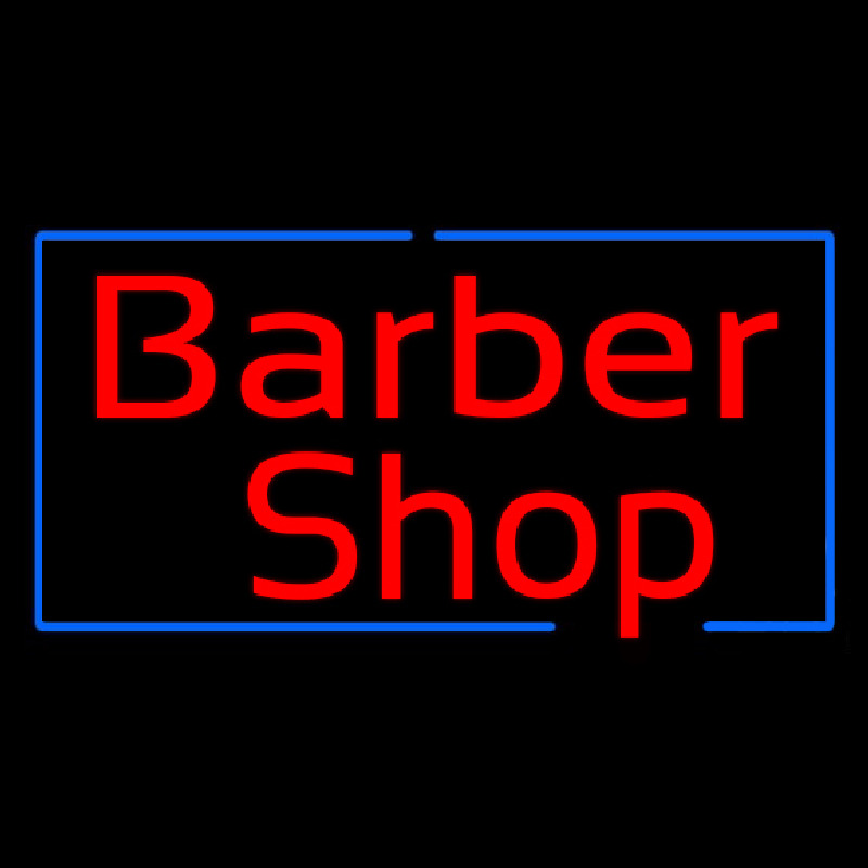Red Barber Shop Border Neon Skilt