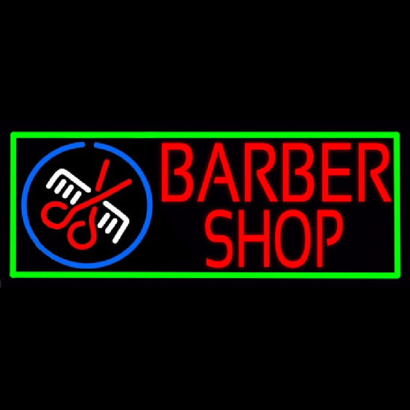 Red Barber Shop Neon Skilt