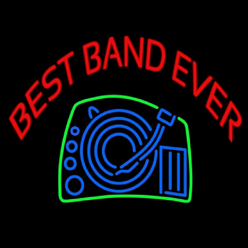 Red Best Band Ever Neon Skilt