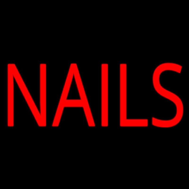 Red Block Nails Neon Skilt