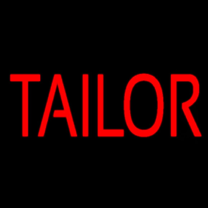 Red Block Tailor Neon Skilt