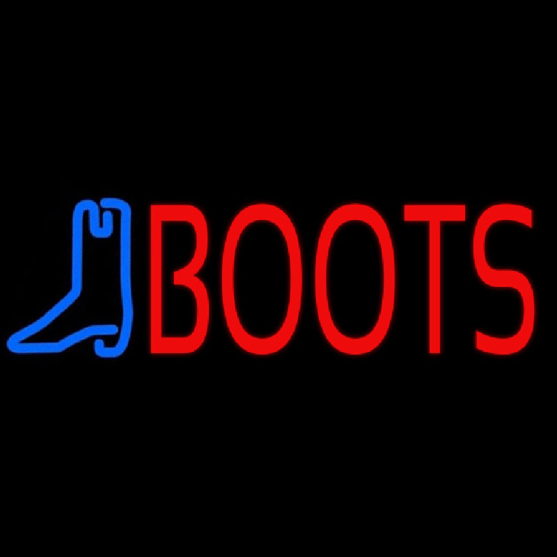 Red Boots With Logo Neon Skilt