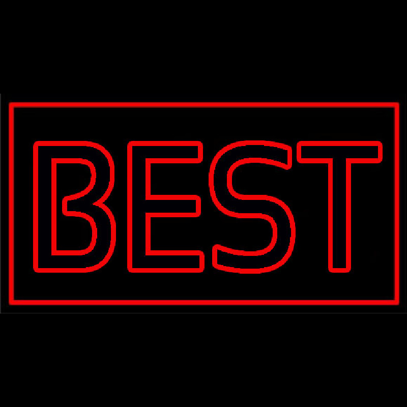 Red Border Best Neon Skilt