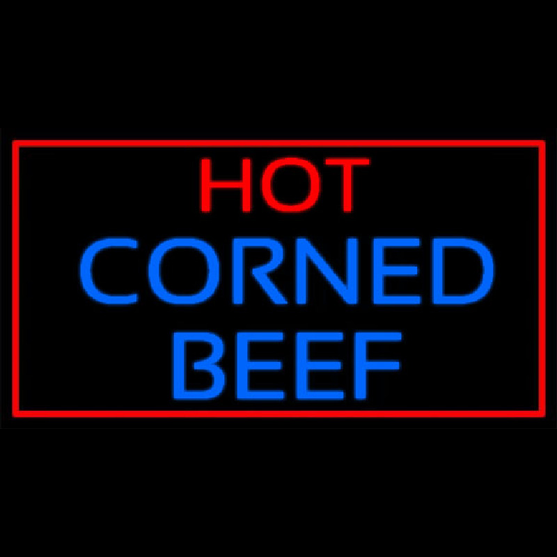 Red Border Hot Corned Beef Neon Skilt