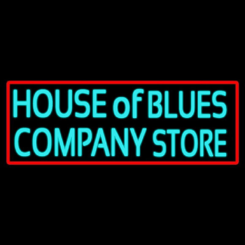 Red Border House Of Blues Company Store Neon Skilt