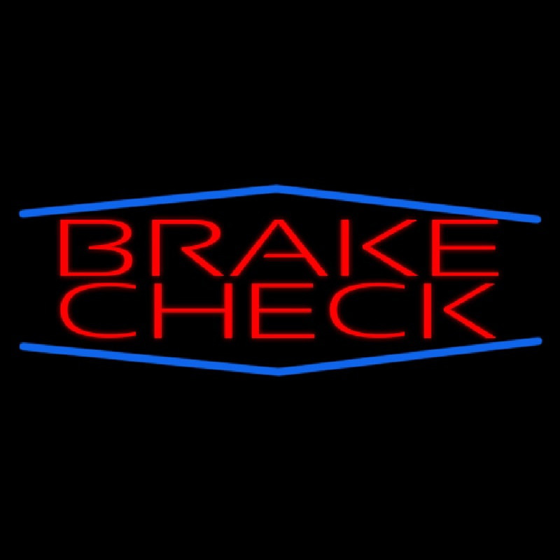 Red Brakes Blue Border Neon Skilt