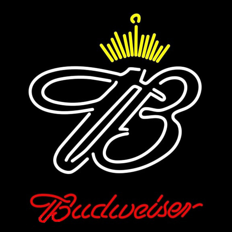Red Budweiser Crown Beer Sign Neon Skilt