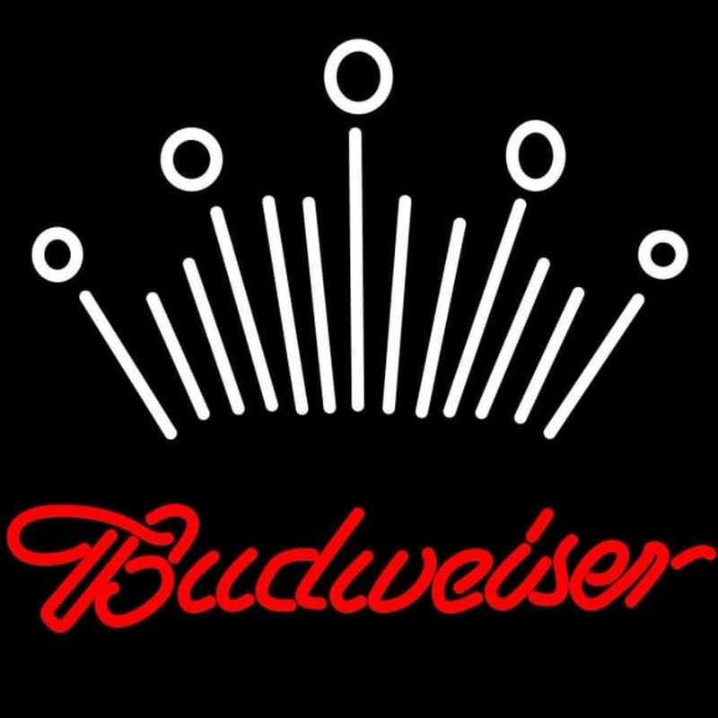 Red Budweiser White Crown Beer Sign Neon Skilt